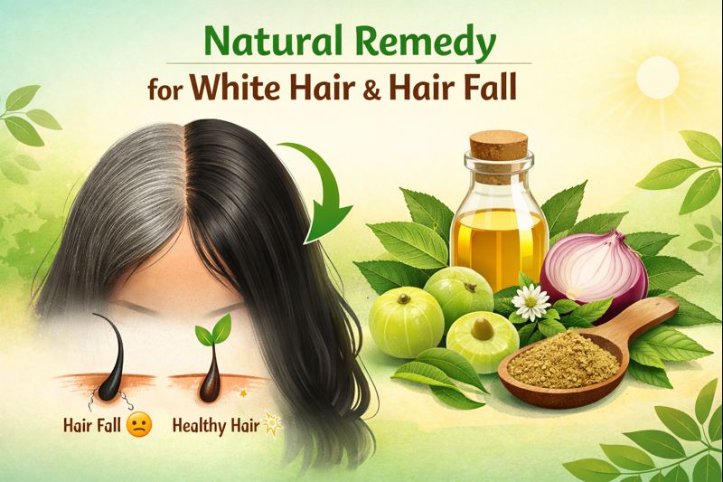 natural remedy for white hair and hair fall